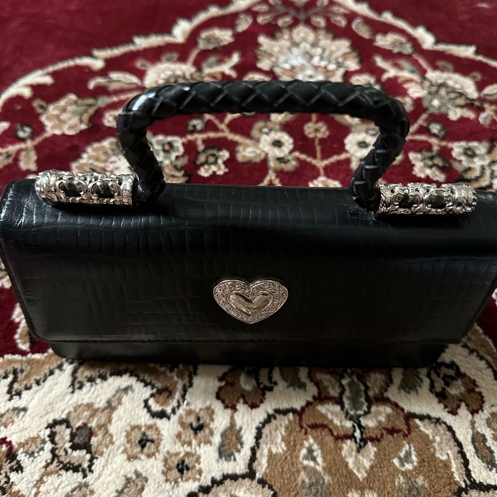 Leather Lagoon Black Genuine Leather Top Handle Mini Purse